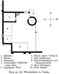 Plan der Burg aus Lehfeldt/Voss, Bau- u. Kunstdenkmäler Thüringens, Heft 37, 1911