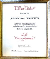 Urkunde Ellinor Fischer